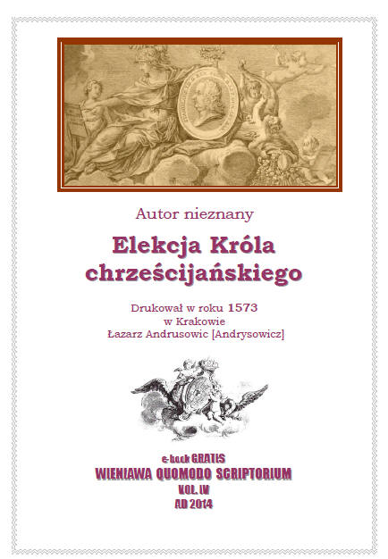 Elekcya Króla chrześcijańskiego - e-book czerwiec 2014